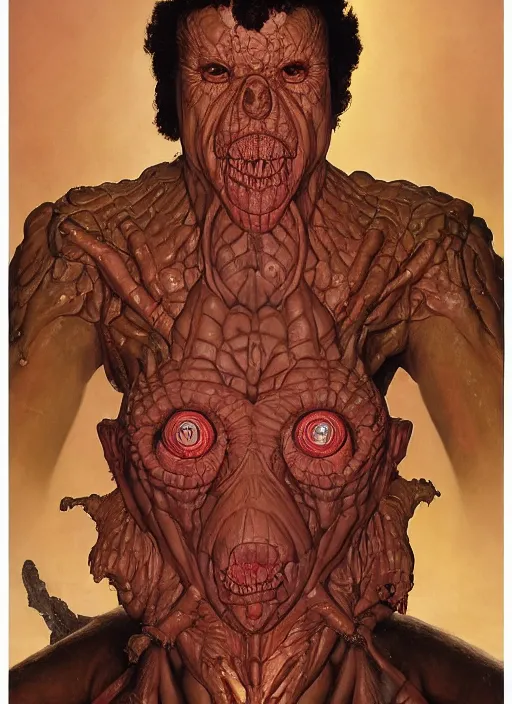 Prompt: full body and head portrait of zygon, dynamic action, by lawrence alma-tadema and zdzislaw beksinski and norman rockwell and jack kirby and tom lovell and greg staples, artstation creature art