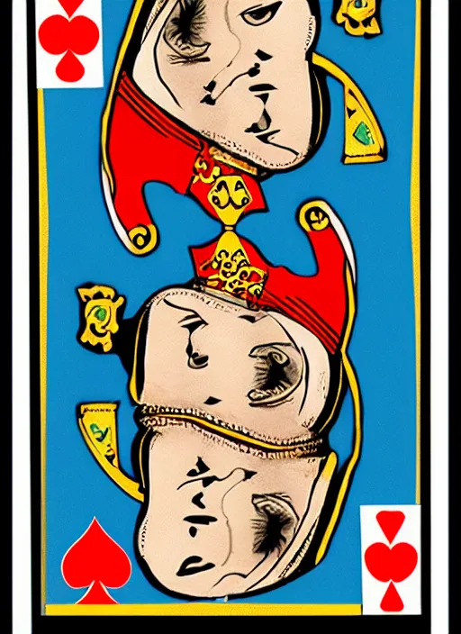 Image similar to playing card called the pregnant queen, 2D, in the style of bicycle cards,