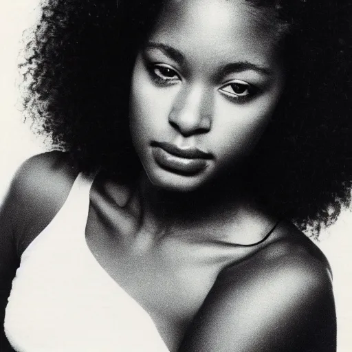 Image similar to photo of a beautiful 1 9 8 7 black young female model