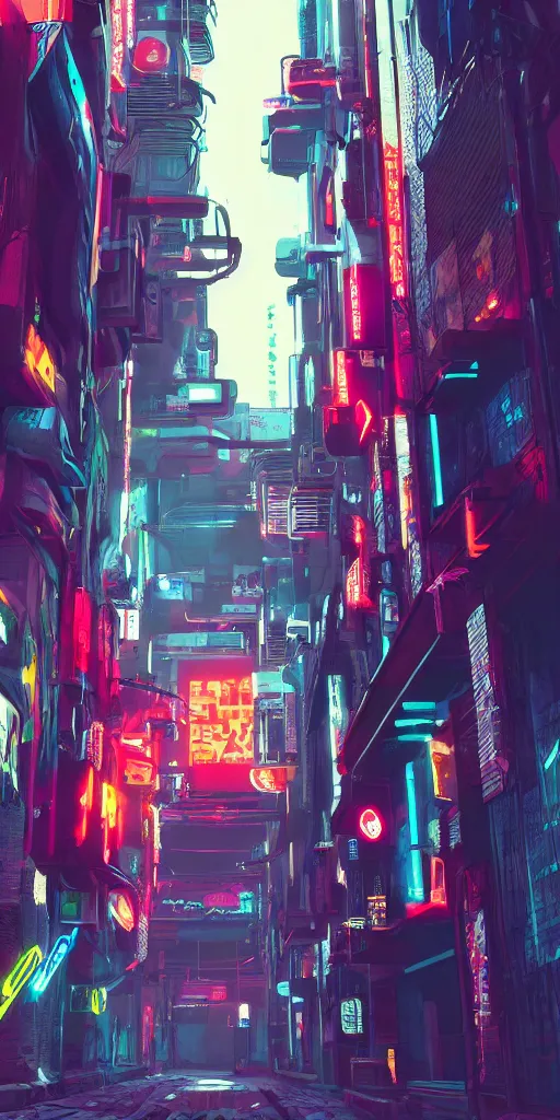 Prompt: cyberpunk alley, pop art, rtx, 8 k, ray tracing, highly detailed, beeple