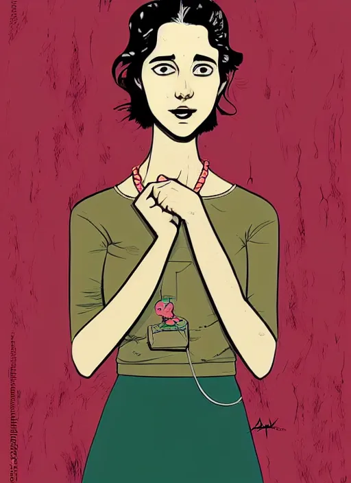 Image similar to a portrait of a pretty young lady by asaf hanuka