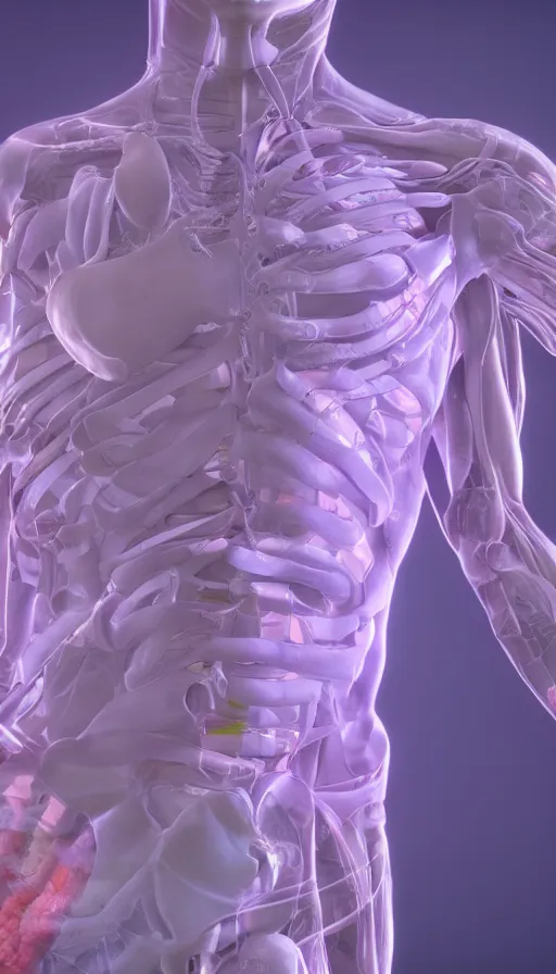 Prompt: beautiful bodily organs, vaporwave, highly detailed, octane render, unreal engine render