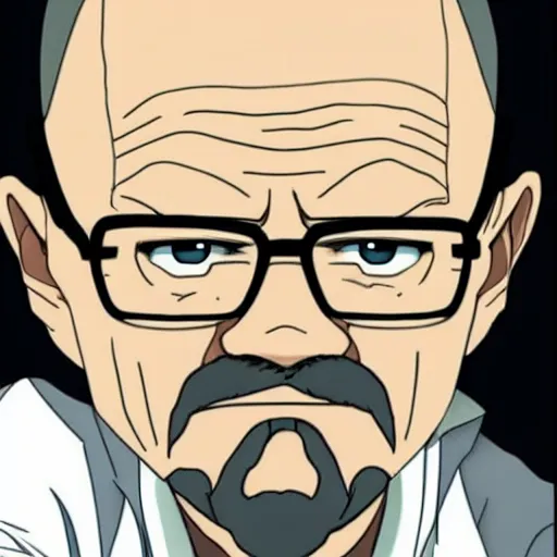 Prompt: walter white as an anime character