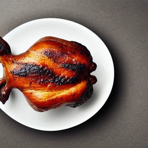 Prompt: photo of a delicious roasted duck, food photography