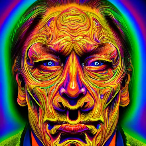 Image similar to an extremely psychedelic portrait of vince mcmahon, surreal, lsd, face, detailed, intricate, horror, elegant, lithe, highly detailed, digital painting, artstation, concept art, smooth, sharp focus, scary, illustration