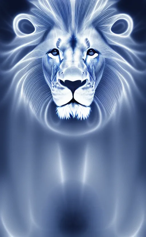 Image similar to lion made of Fractal flame,