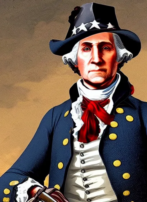 Image similar to film still of george washington in red dead redemption 2 ( 2 0 1 8 video game )