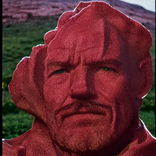 Image similar to a mountain of cranberries in the shape of bryan cranston's face, cranberry statue, submerged in cranberries, natural light, sharp, detailed face, magazine, press, photo, steve mccurry, david lazar, canon, nikon, focus