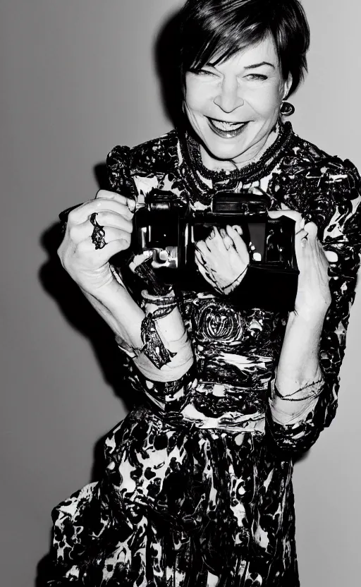 Image similar to amy klobuchar wearing vivienne westwood, photograph by terry richardson