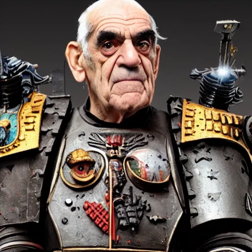 Image similar to Abe Vigoda as the Warhammer 40k Emperor of Mankind