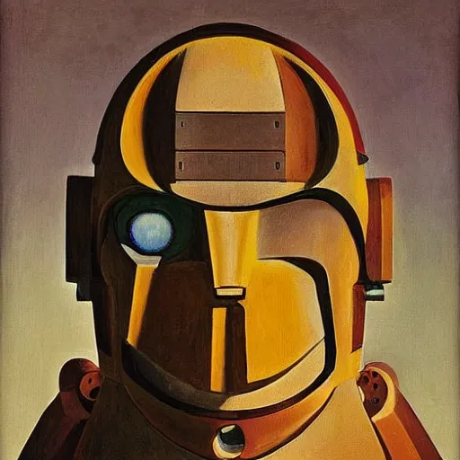 Image similar to the robot wearing her human mask, by christopher kit williams and nicholas roerich, symbolist, dramatic lighting, elaborate geometric ornament, art brut, god rays, soft cool colors, smooth, sharp focus, extremely detailed