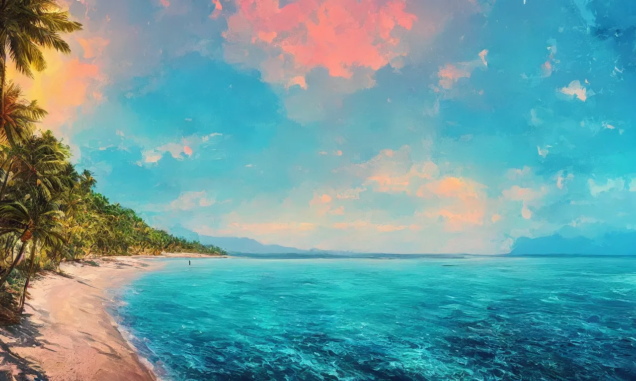 Image similar to paradise beach by alena aenami artworks in 4 k