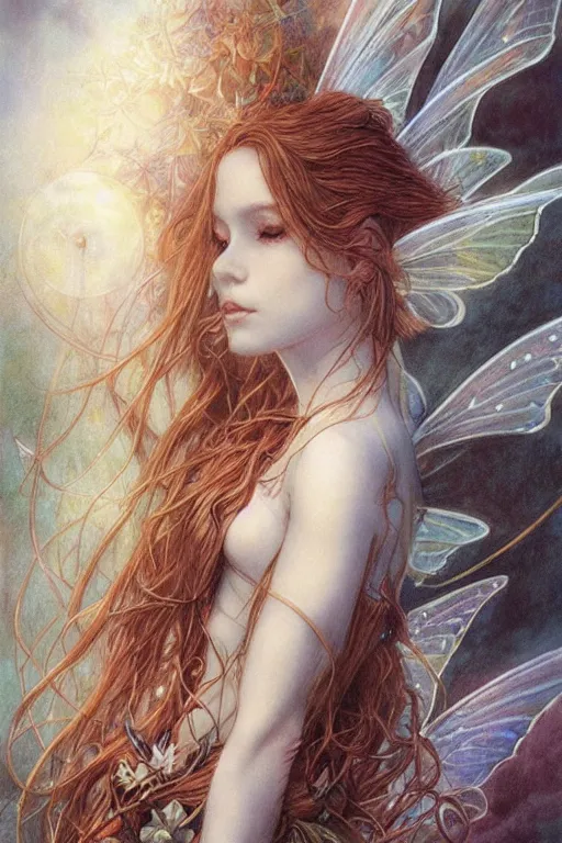 Prompt: a faerie by alan lee and artgerm