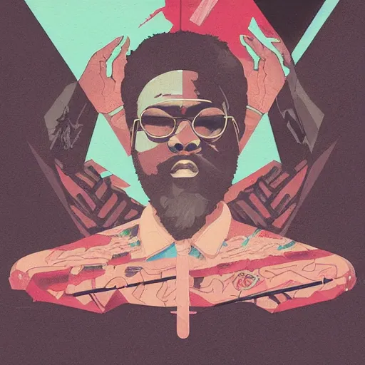 Image similar to Rick Ross wingstop ad by Sachin Teng, asymmetrical, Matte Painting ,paint pour smoke, geometric shapes, marijuana, hard edges, energetic, graffiti, street art:2 Masterpiece, high detail, by Sachin Teng:4