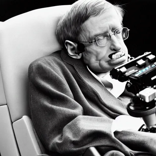 Image similar to macrophoto of stephen hawking,