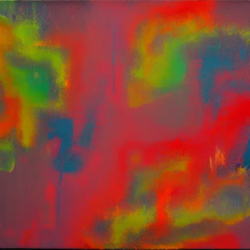 Prompt: abstract landscape spray painting by sterling ruby