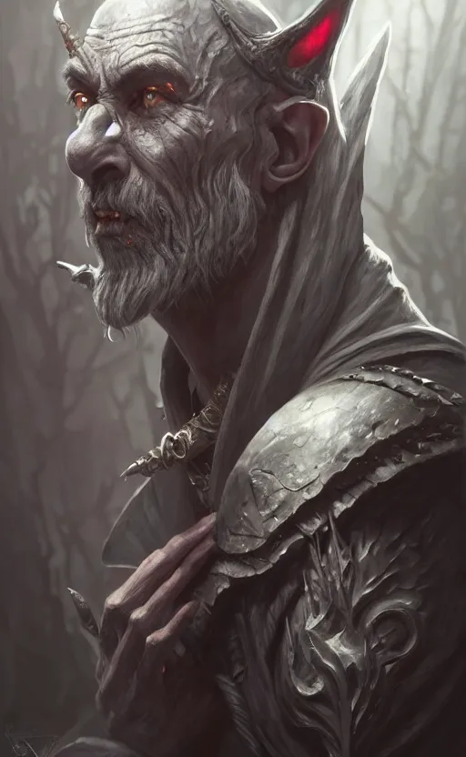 Image similar to legendary creepy dark elf wizard, highly detailed, d & d, fantasy, highly detailed, digital painting, trending on artstation, concept art, sharp focus, illustration, global illumination, ray tracing, realistic shaded, art by artgerm and greg rutkowski and fuji choko and viktoria gavrilenko and hoang lap