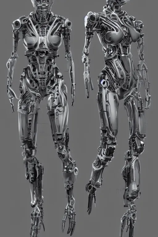 Image similar to symmetry!! full body female human anatomy concept, greeble panels, gun metal grey, cyborg limbs, tentacles, digital art, in the style of ben lol, brian sum, ramil sunga, herbert lowis, furio tedesschi, christopher cao, artstation, pinterest, deviantart, photoshop, octane render, unreal engine