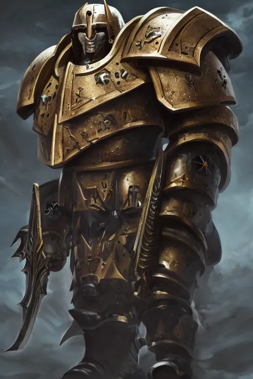 Image similar to armor portrait heros warhammer 4 0 k horus heresy fanart - the primarchs emperor by johannes helgeson animated with vfx concept artist & illustrator global illumination ray tracing hdr fanart arstation zbrush central hardmesh 8 k octane renderer comics stylized