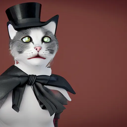 Prompt: cat wearing a tophat octane render