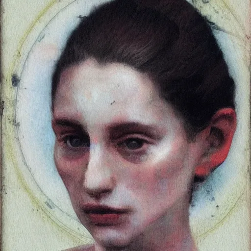 Image similar to portrait of dani by nicolas uribe, muted colors