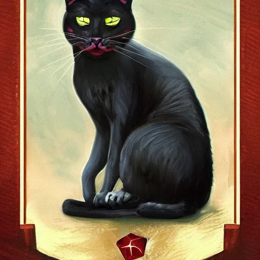 Prompt: cat skull tarot card, digital, rider waite card, painting, ultradetailed, artstation, oil painting, ultradetailed, artstation