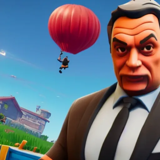 Image similar to Viktor Orban in Fortnite doing the Floss