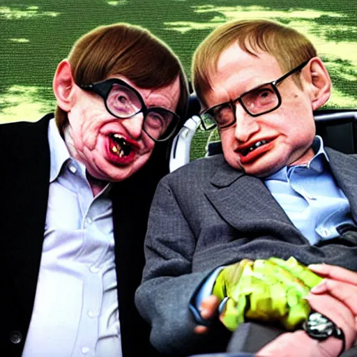 Image similar to stephen hawking cosplaying as the hulk, stephen hawking wearing a hulk costume, cosplay award winner