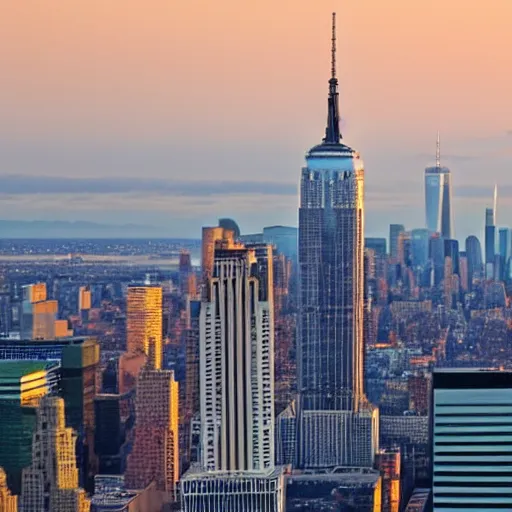 Image similar to NYC skyline with the Freedom Tower and both World Trade Center buildings visible