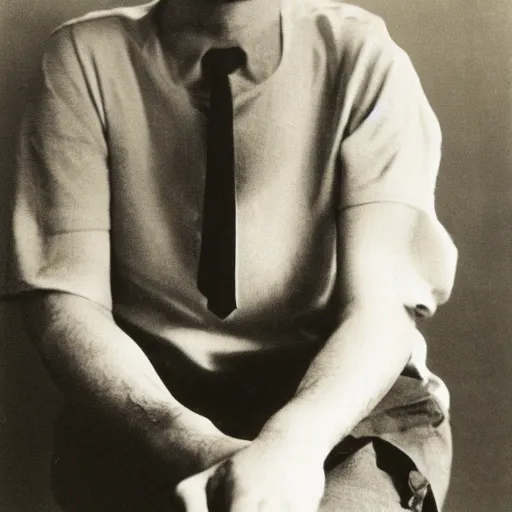 Prompt: a photograph of john cleese by man ray