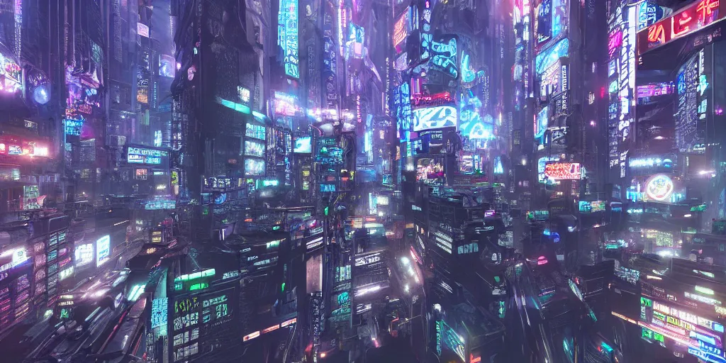 Prompt: A gigantic, sprawling cyberpunk megacity, Tokyo, night, unreal engine, octane render, ray tracing, realistic, highly detailed, cinematic, hyper realism, high detail, synthwave, concept art, award winning, anime