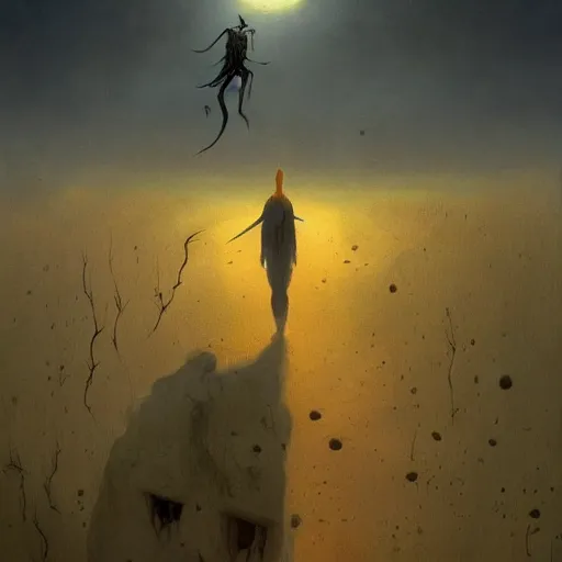 Image similar to end of the world, horror, loony toons style, illustrated by zdzisław Beksiński and greg rutkowski., Trending on artstation, artstationHD, artstationHQ, 4k, 8k