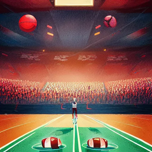 Image similar to detailed illustration of betting sports by alena aenami and annato finnstark