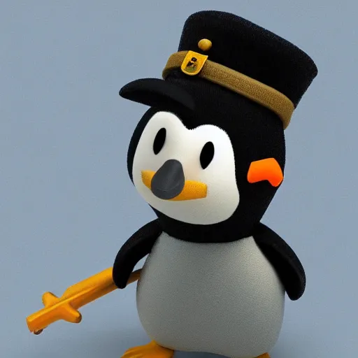 Prompt: pingu as a ww2 officer, high definition, high detail, photorealistic, 4k