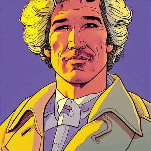 Image similar to richard gere retro minimalist portrait moebius starwatcher comic by jean giraud, 8 k