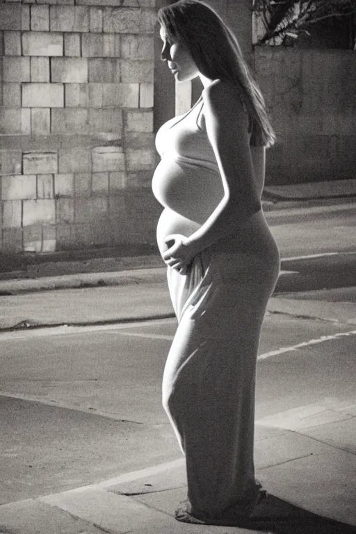 Image similar to pregnant woman under street light by Irina French