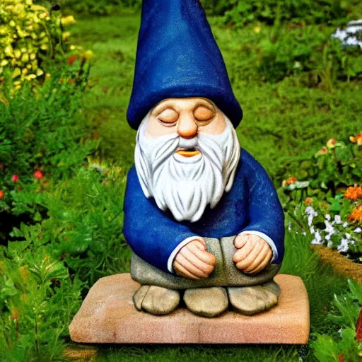 Prompt: a garden gnome that's depressed