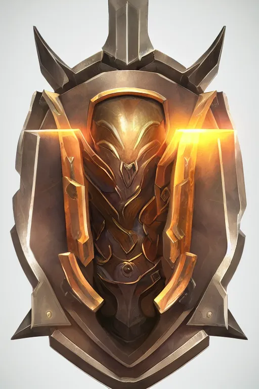 Image similar to shield fantasy epic legends game icon stylized digital illustration radiating a glowing aura global illumination ray tracing hdr fanart arstation by ian pesty and katarzyna da „ bek - chmiel