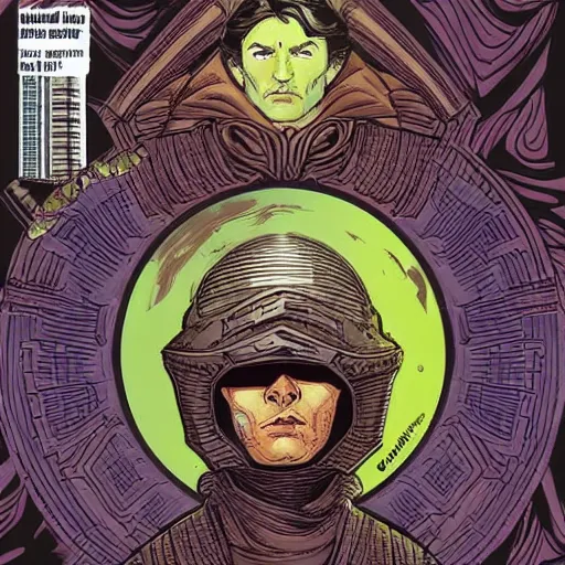 Image similar to paul atreides from dune in jan duursema comic book detailed style