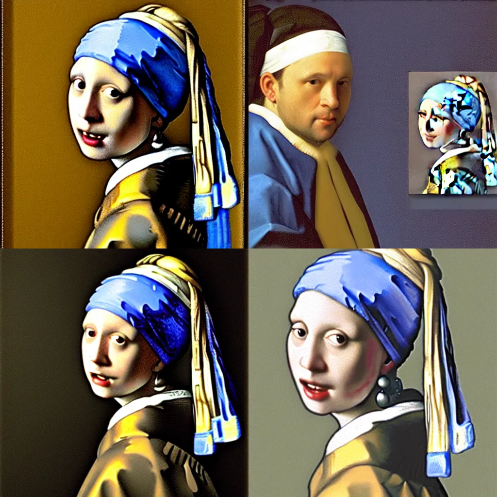 Prompt: George Costanza with a pearl earring by Vermeer