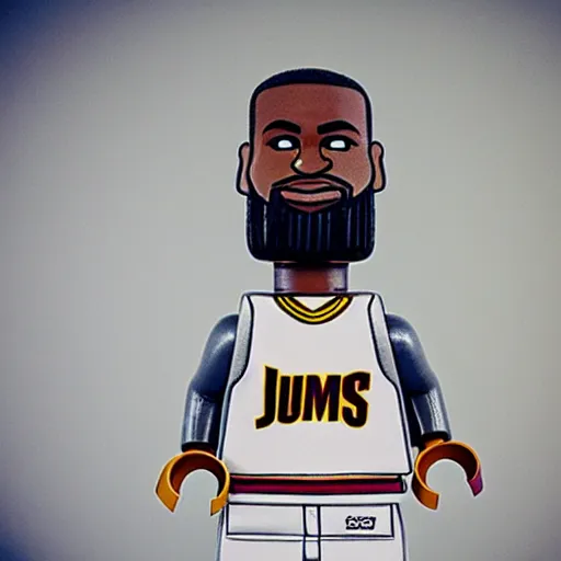 Image similar to lego sculpture of lebron james