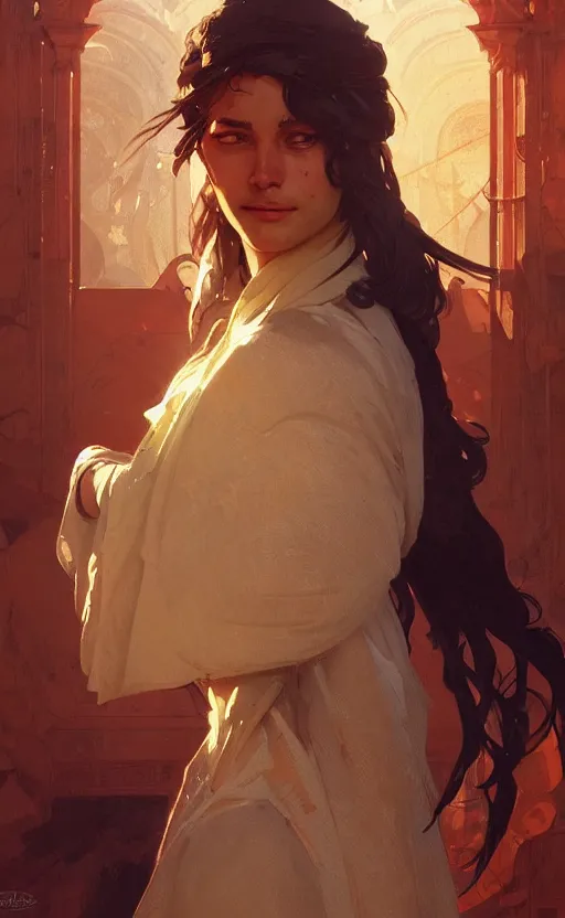 Image similar to a personification of the country jordan, petra, highly detailed, digital painting, artstation, concept art, sharp focus, illustration, art by greg rutkowski and alphonse mucha