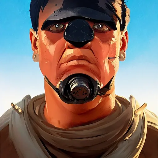 Image similar to face icon stylized minimalist mad max : fury road, loftis, cory behance hd by jesper ejsing, by rhads, makoto shinkai and lois van baarle, ilya kuvshinov, rossdraws global illumination