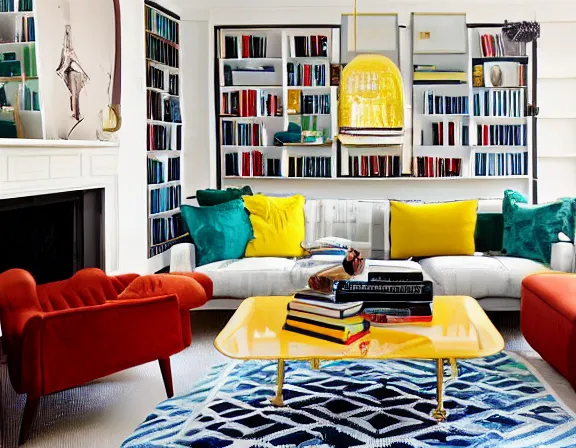 Image similar to apartment designed by nate berkus, retro 1 9 5 0 s colors