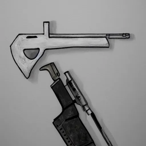 Prompt: hand paint gun, white background, artstation