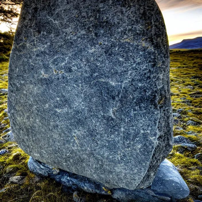 Image similar to photo of the border reiver cursing stone glowing with energy, highly detailed, 4 k, hdr, smooth, sharp focus, high resolution, award - winning photo