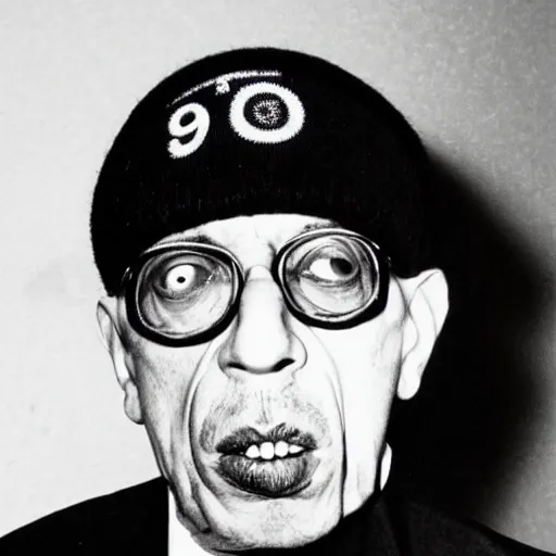 Prompt: Igor Stravinsky as a rapper from the 90's