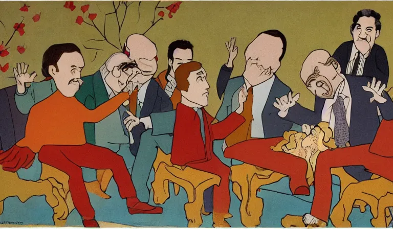 Image similar to seinfeld, by henry darger