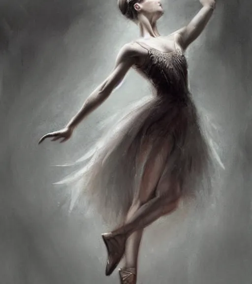Image similar to beautiful prima ballerina drawing, in the style of greg rutkowski, fantasy, amazing detail, epic, intricate, elegant, smooth, sharp focus
