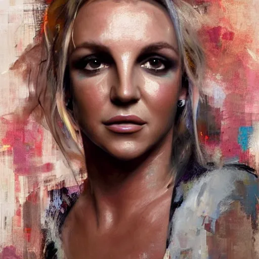Prompt: britney spears and doja cat morphed together, hybrid, jeremy mann painting